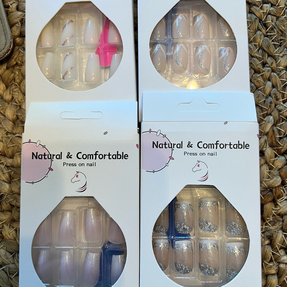 Press On Nails - natural and Silver